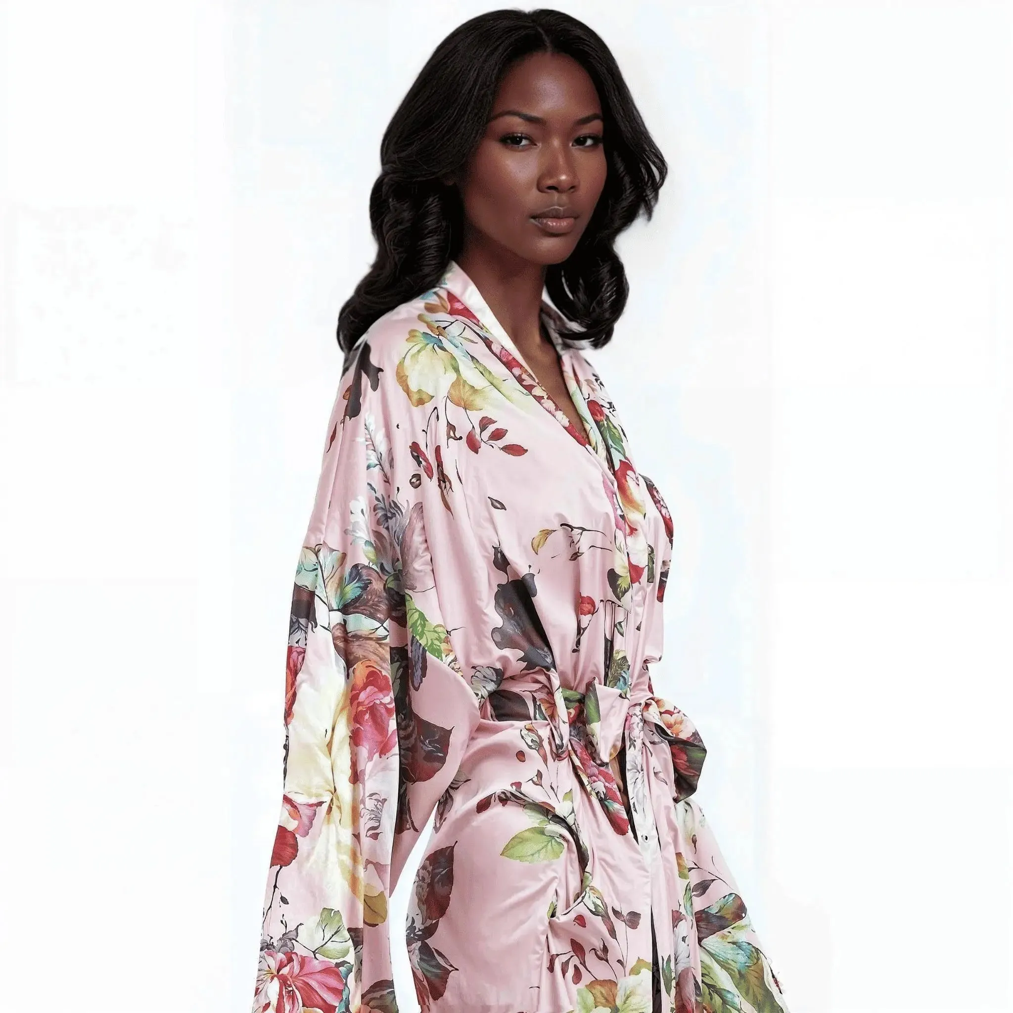Peach Garden floral Robe
