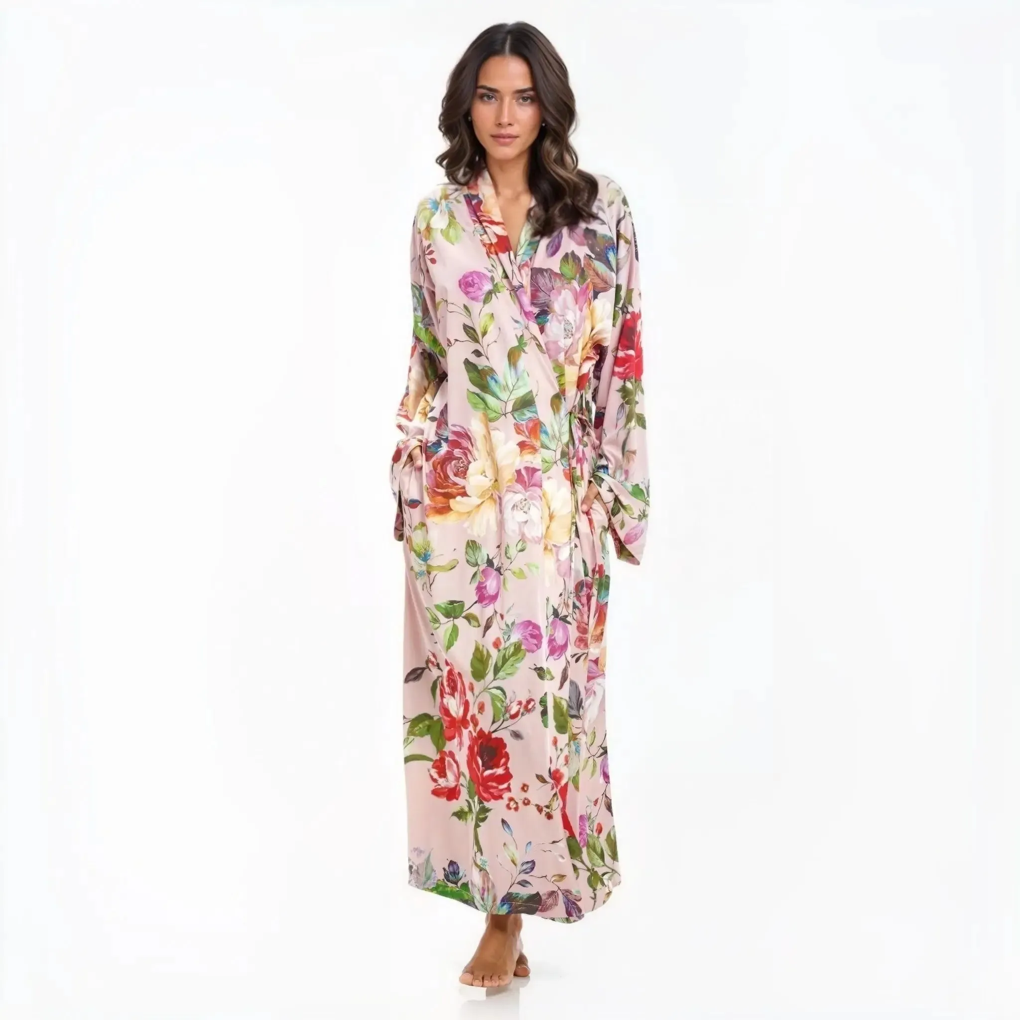Peach Garden floral Robe