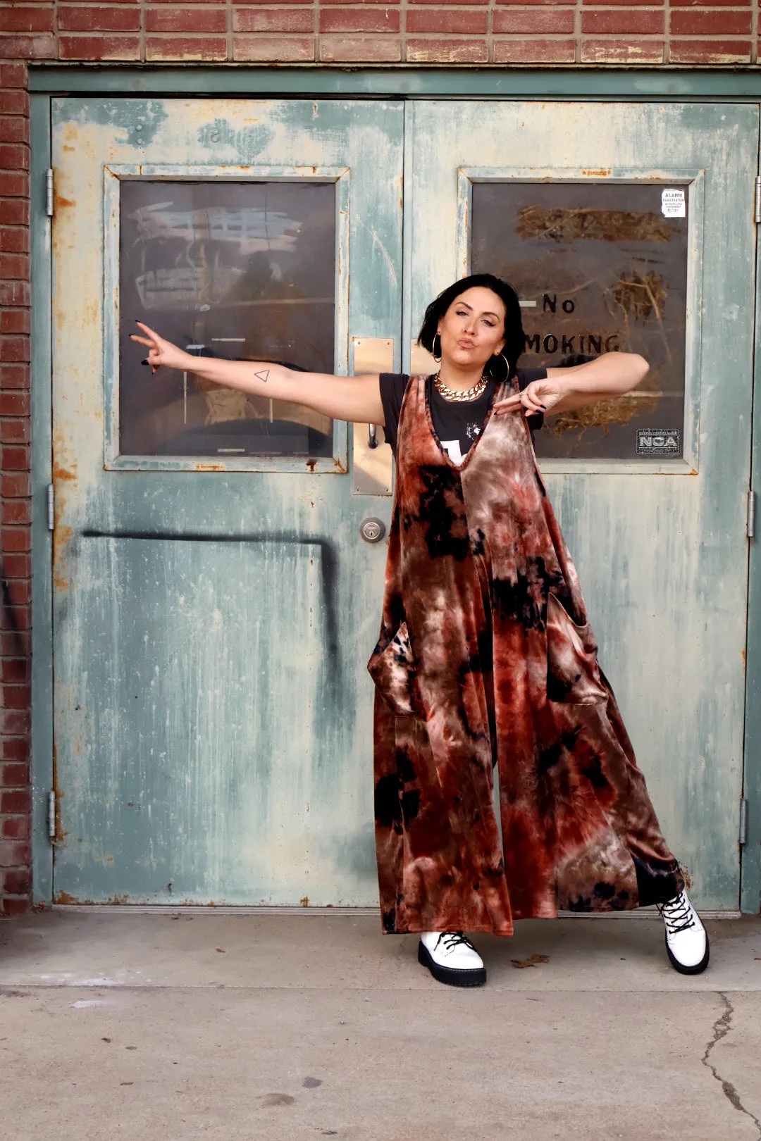 Plush Velvet Harmony Jumpsuit - Cinnamon