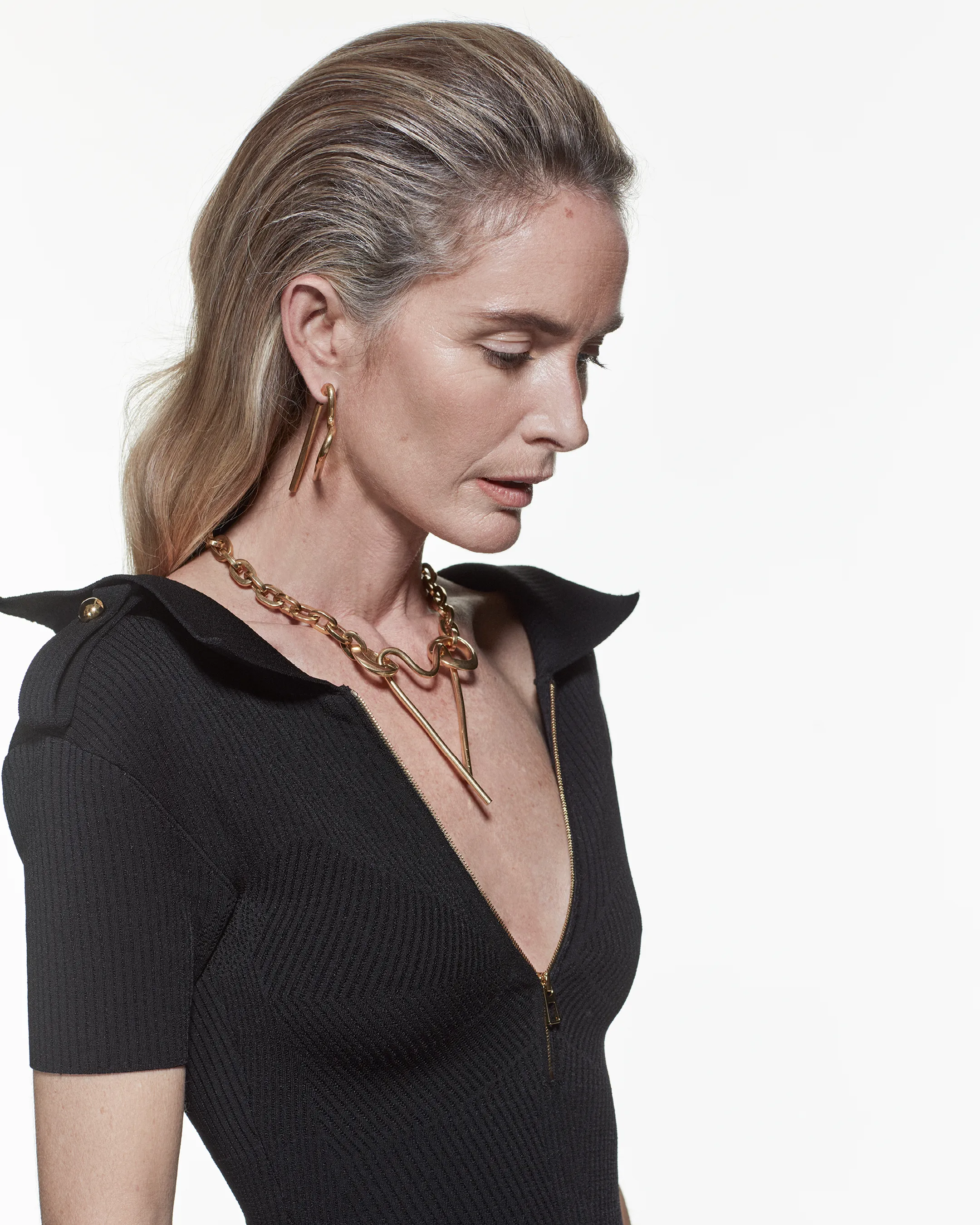 POLO COLLAR DRESS - BLACK