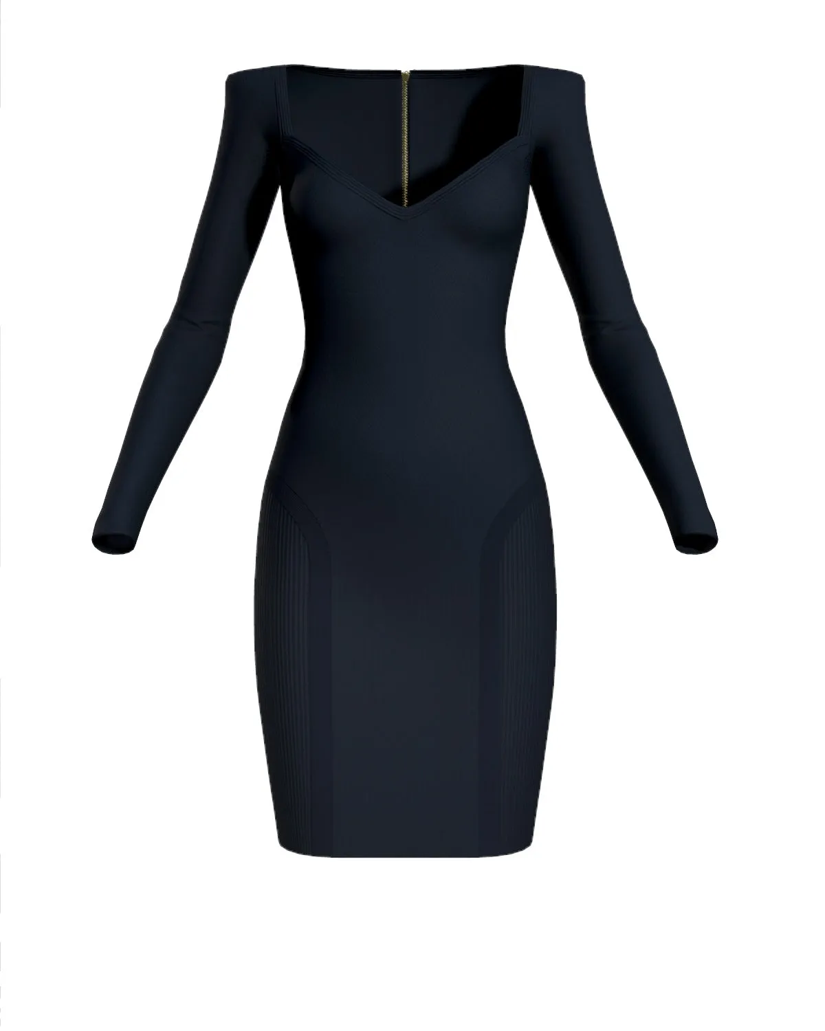 PUFF SHOULDER DRESS - BLACK