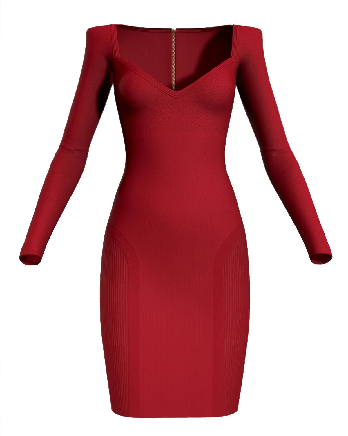 PUFF SHOULDER DRESS - RED