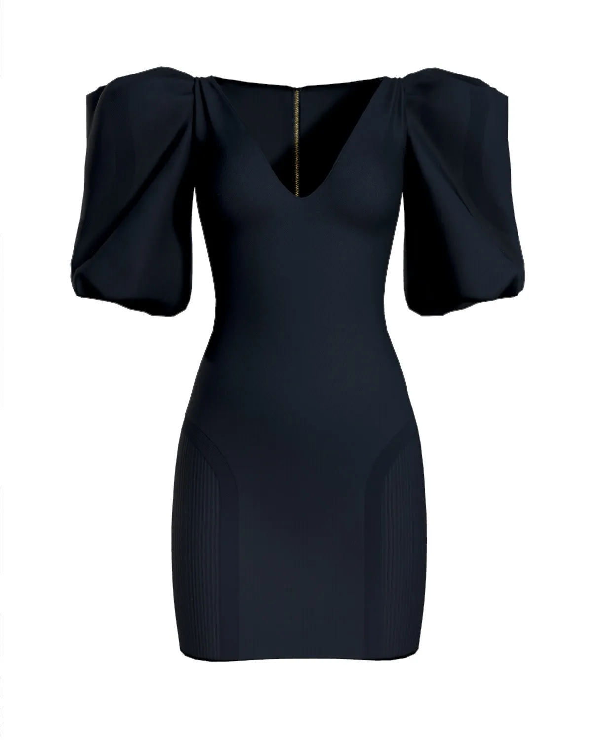 PUFF SLEEVE DRESS - BLACK