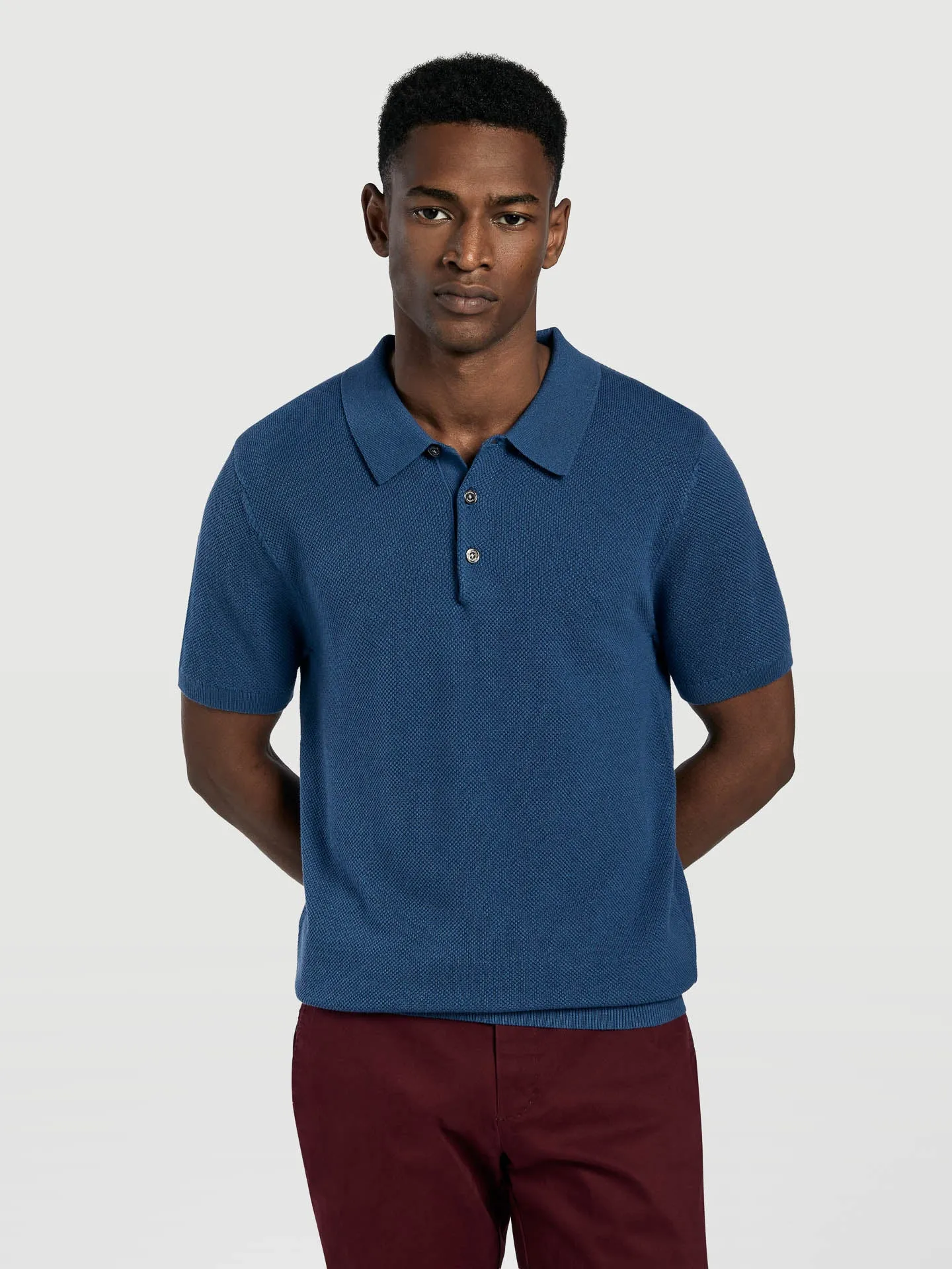 Short sleeve polo sweater