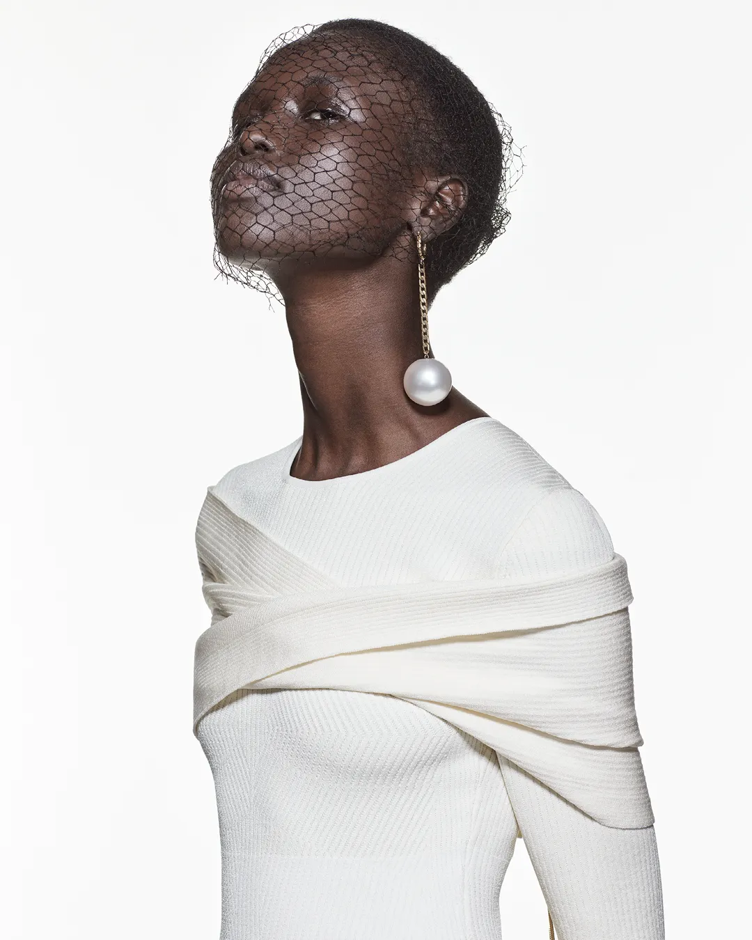 SHOULDER WRAP DRESS - WHITE