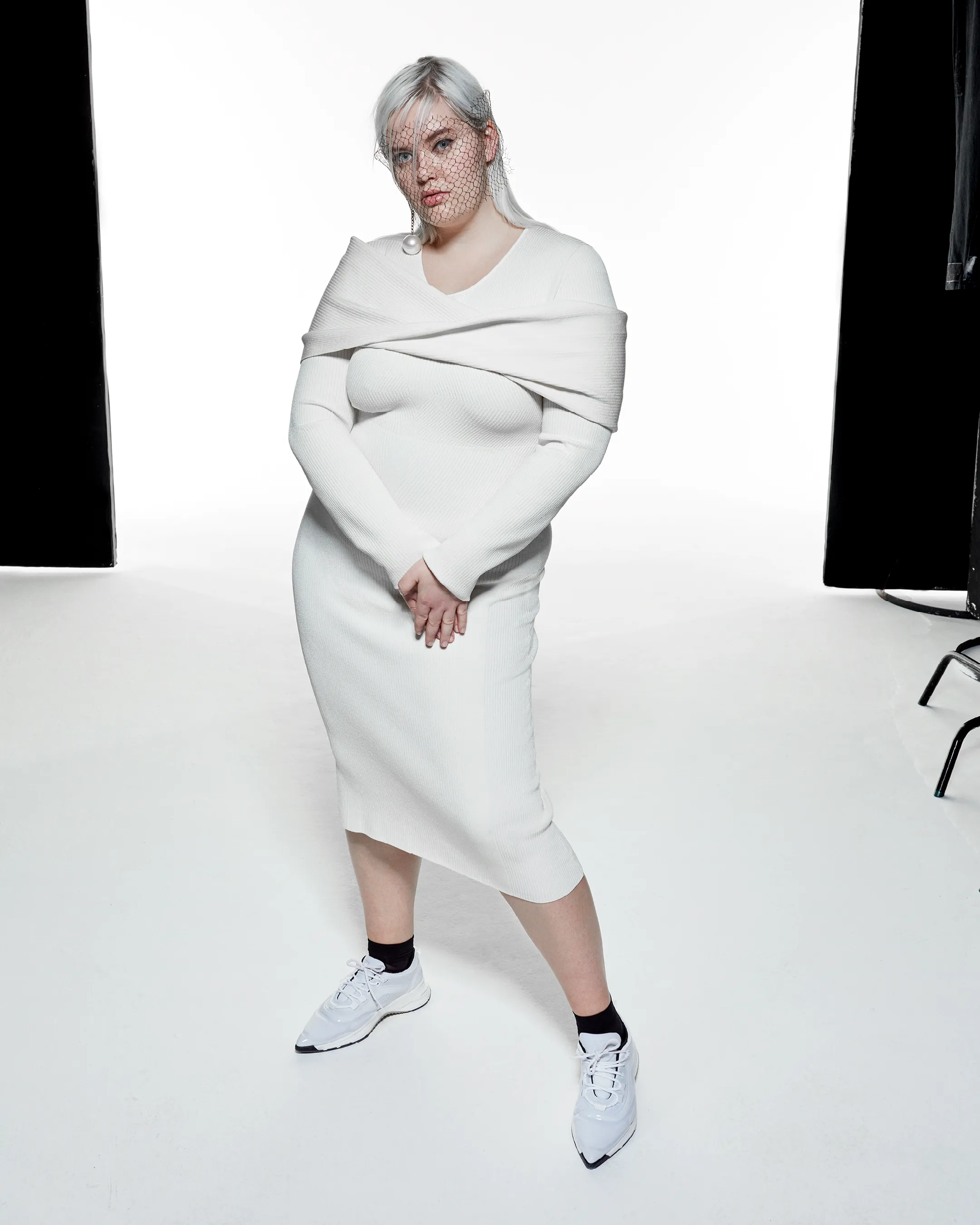 SHOULDER WRAP DRESS - WHITE