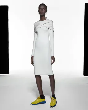 SHOULDER WRAP DRESS - WHITE