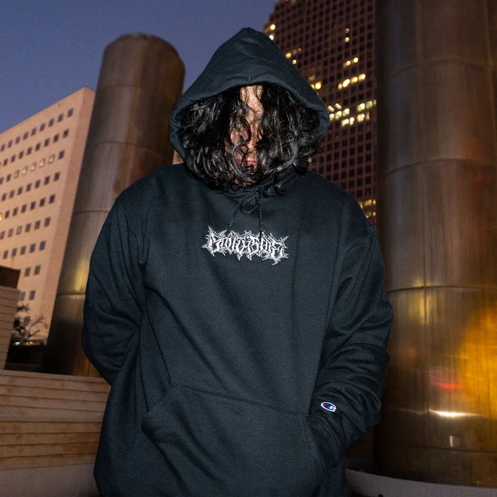 Southside Texas Champion Pullover Hoodie Black Embroidery and Screenprinted Skateshop Day