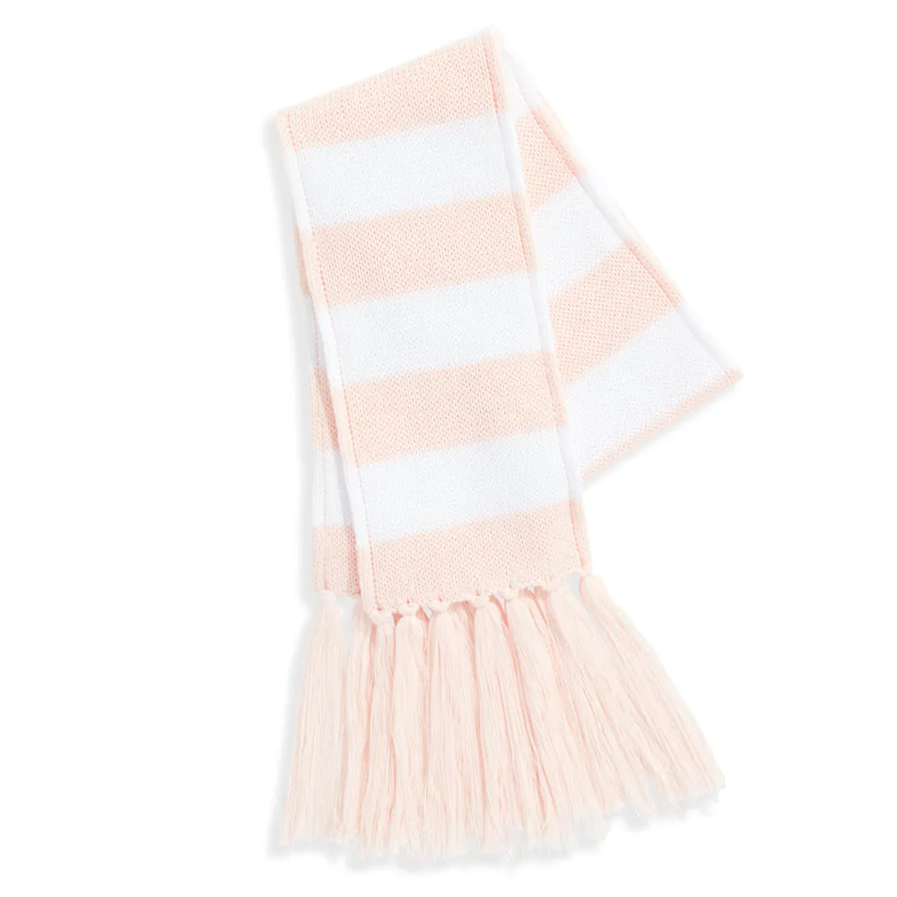 Striped Knit Scarf -- Light Pink/Pink Stripe