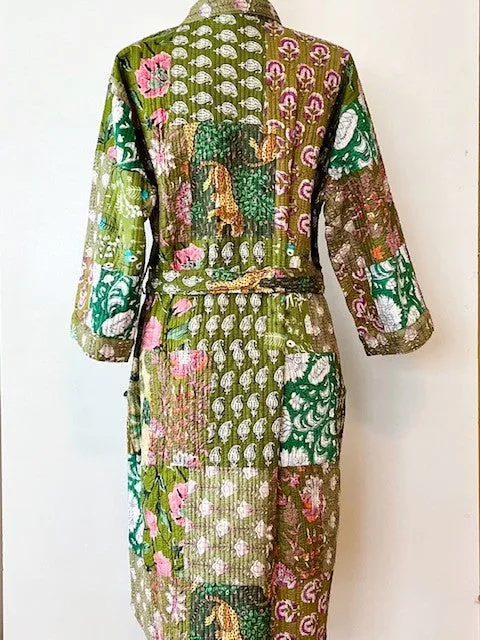 Summer Patchwork Garden Quilt Stroller Jacket Is Colorful  (Green)