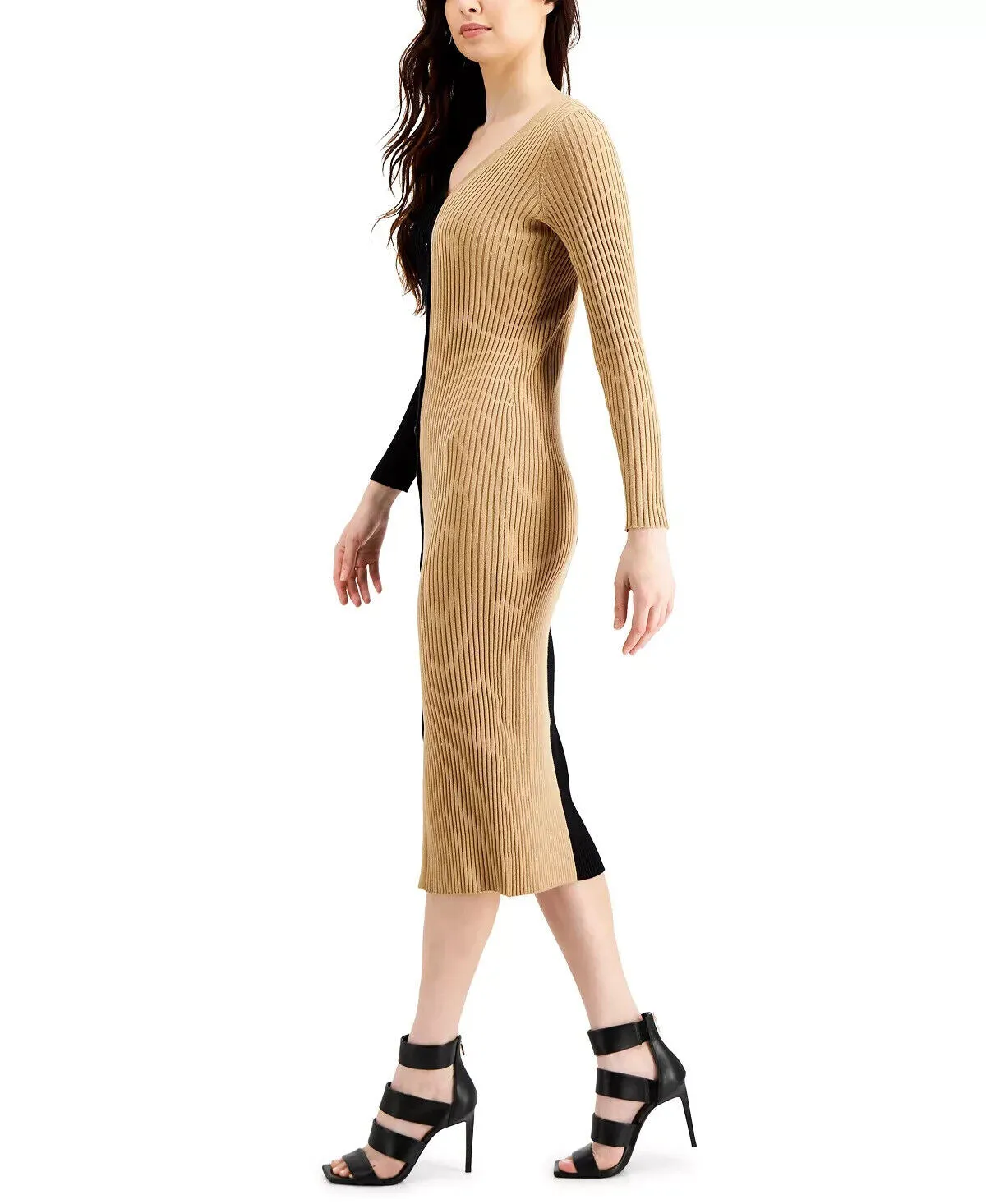 Taylor Ribbed Two-Tone Sweater Dress