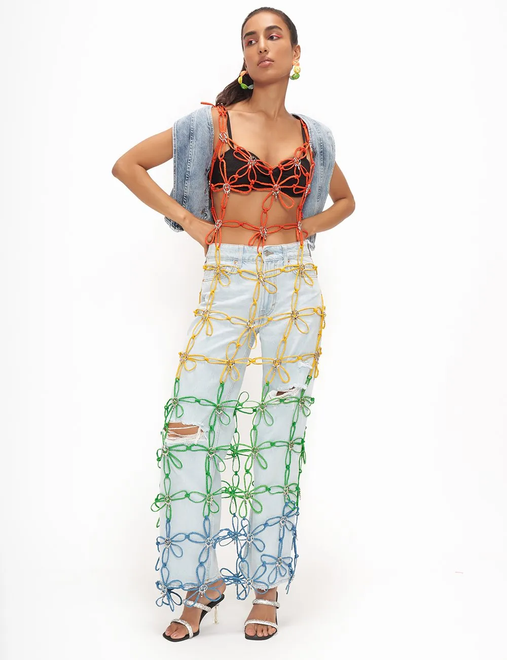 The Holiday Raffia Dress in Multicolour