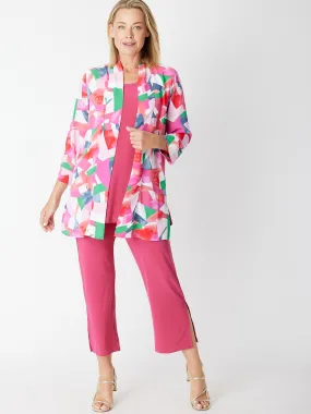Tropical Long Line Digital Jacket- Hotpink 30298