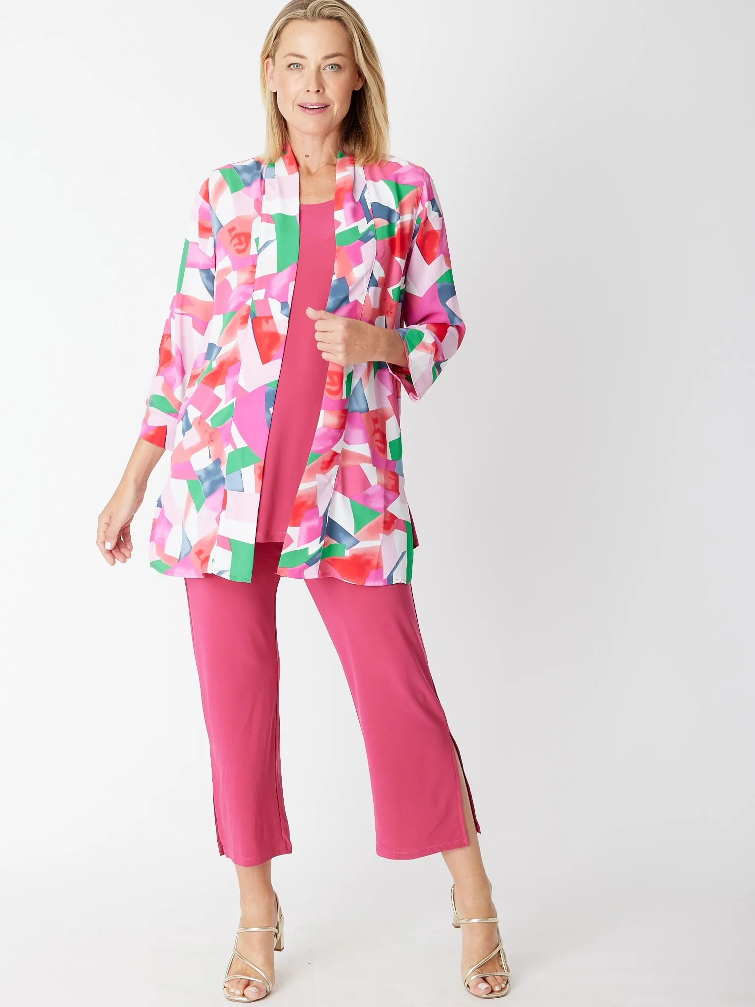 Tropical Long Line Digital Jacket- Hotpink 30298