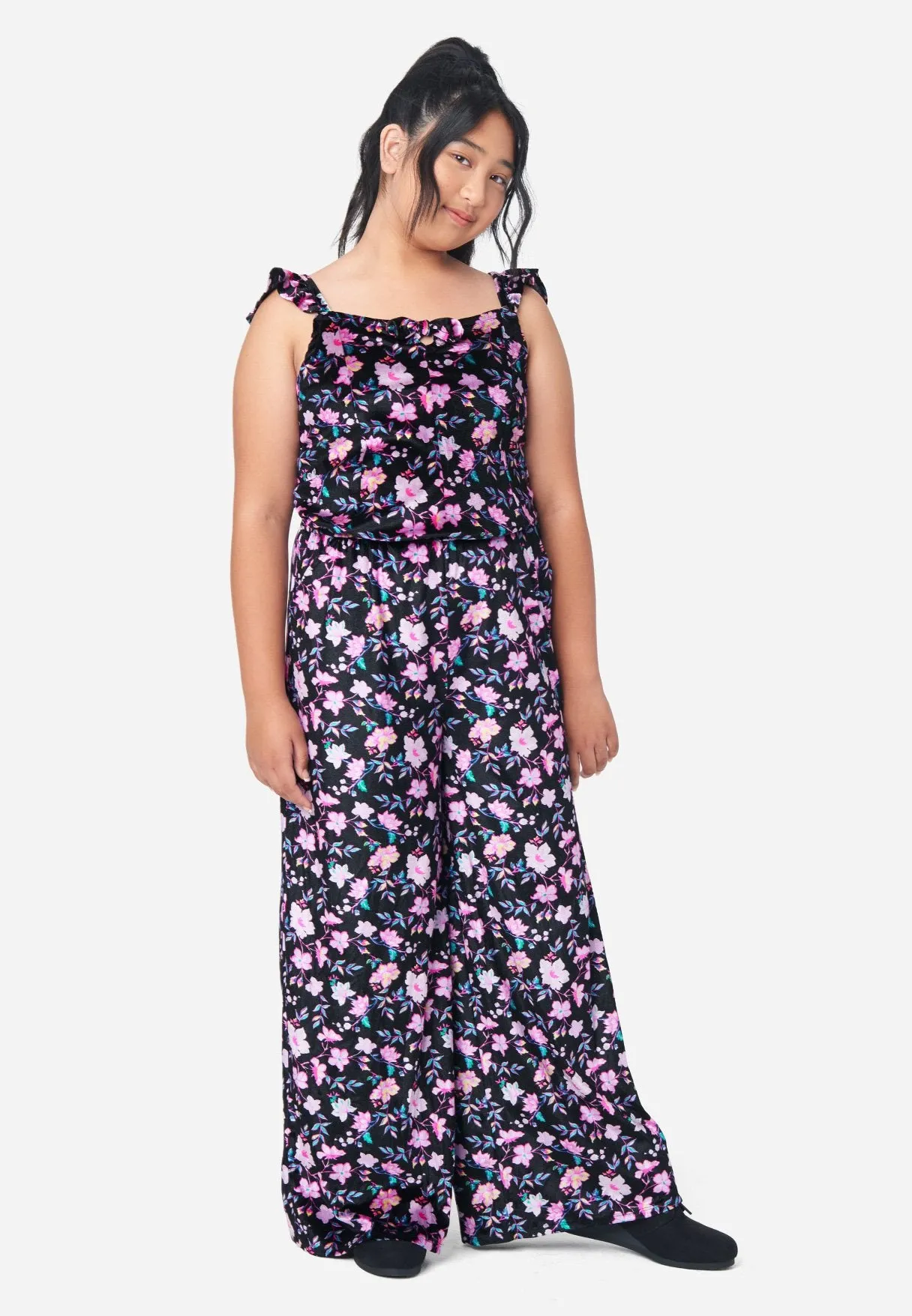 Velvet Floral Jumpsuit