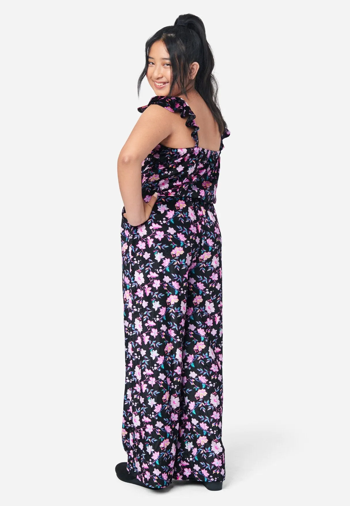 Velvet Floral Jumpsuit
