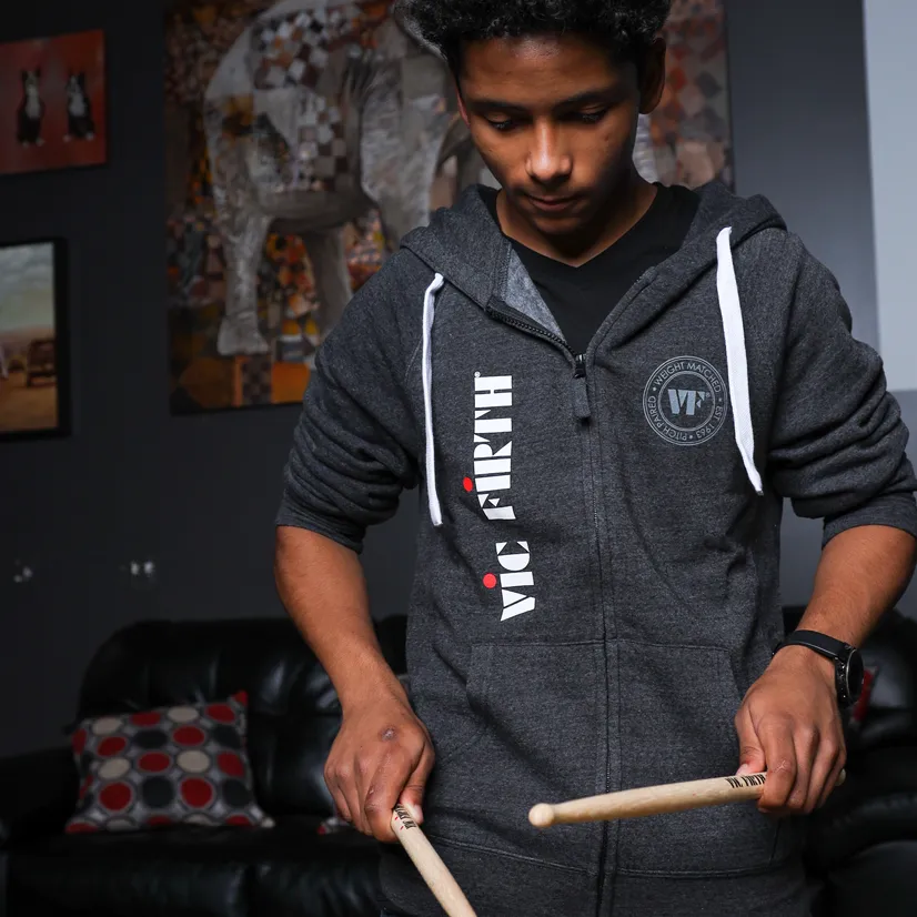 Vic Firth Zip Up Logo Hoodie