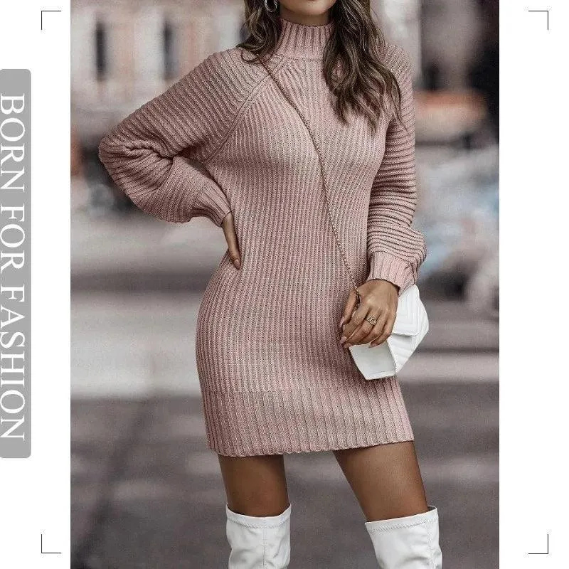 Vintage Winter Knit Dress: Cozy Chic Sweater for Women - Stylish & Warm