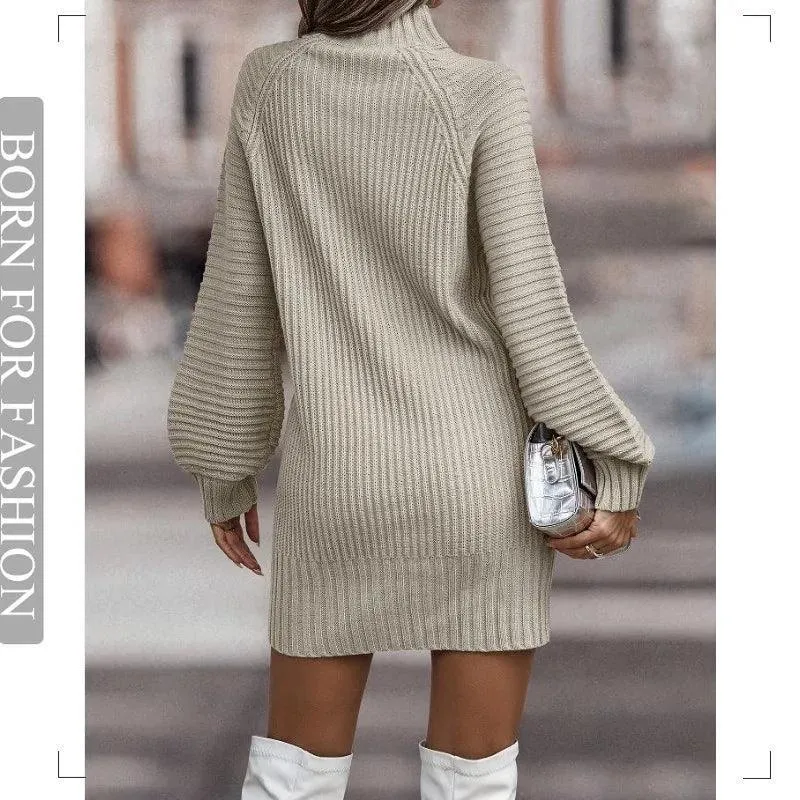 Vintage Winter Knit Dress: Cozy Chic Sweater for Women - Stylish & Warm