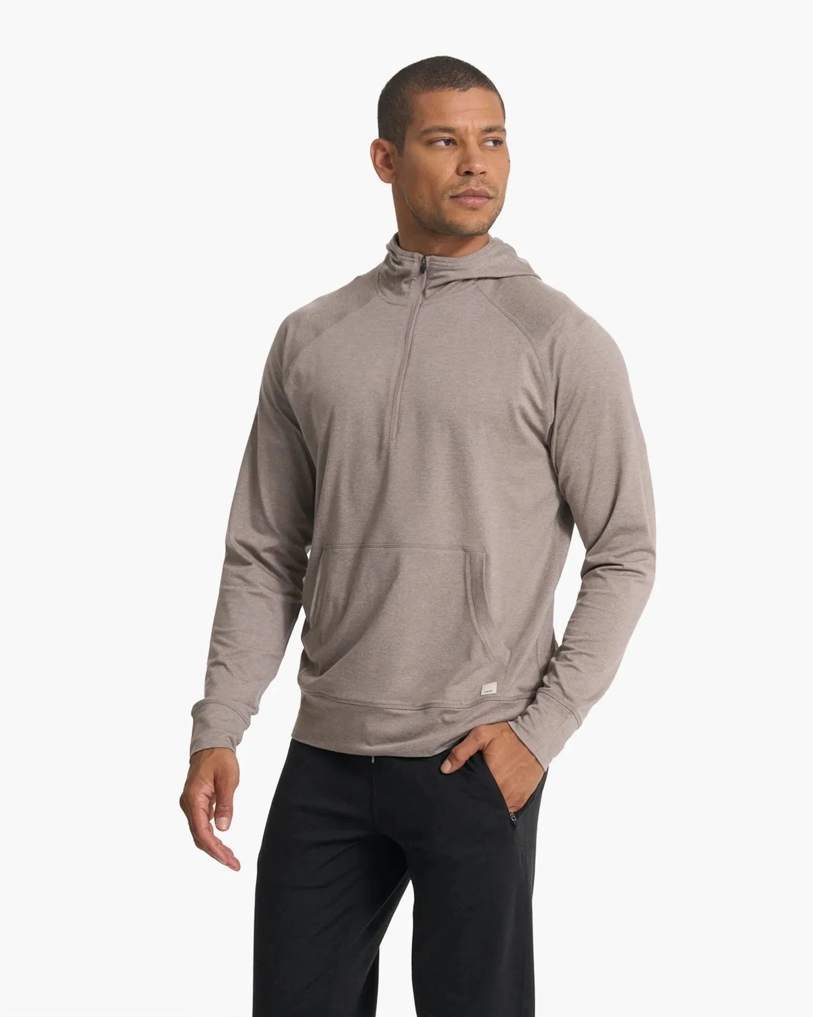 Vuori Walnut Heather 1/2 Zip Ponto Performance Hoodie