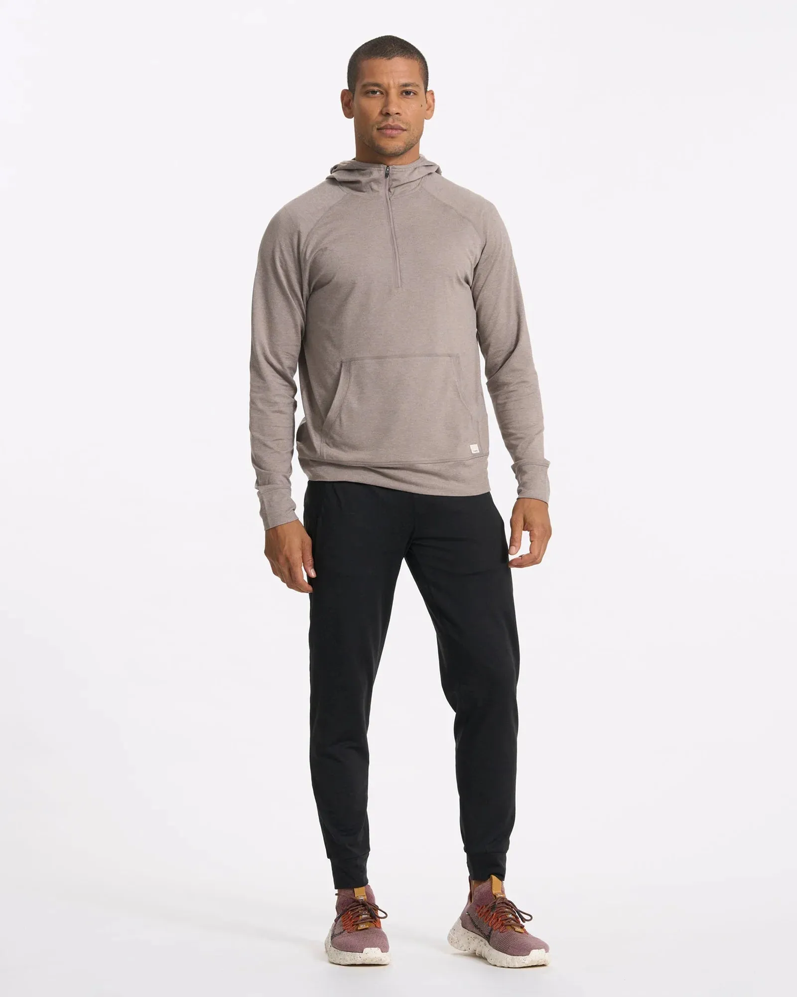 Vuori Walnut Heather 1/2 Zip Ponto Performance Hoodie