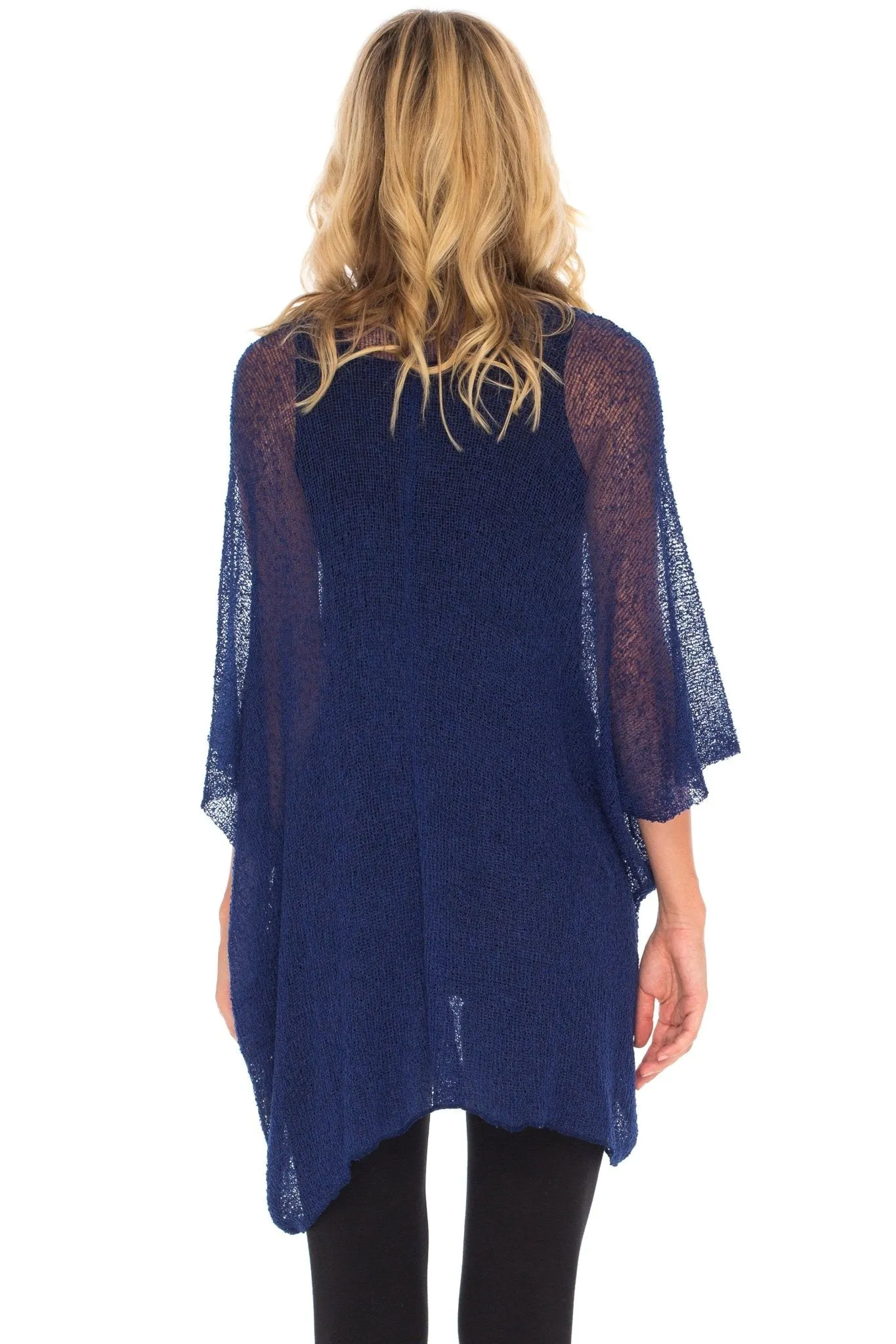 Wide Sheer Kimono Cardigan - Open Front Cover-Up by SHU-SHI