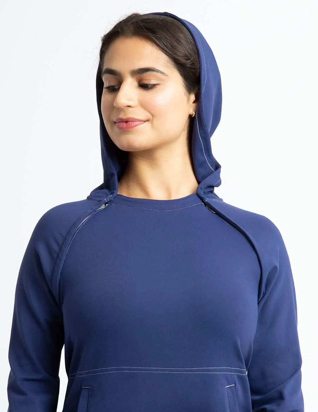Womens Chest Port Access Hoodie by Oscar de la Renta - Navy