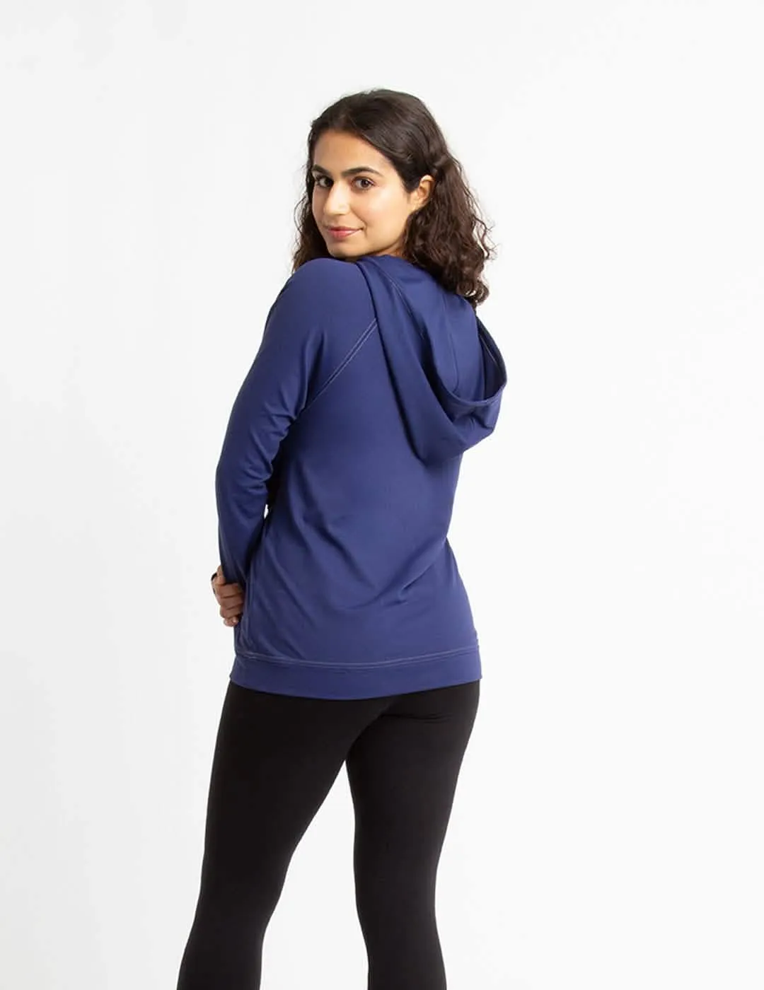 Womens Chest Port Access Hoodie by Oscar de la Renta - Navy