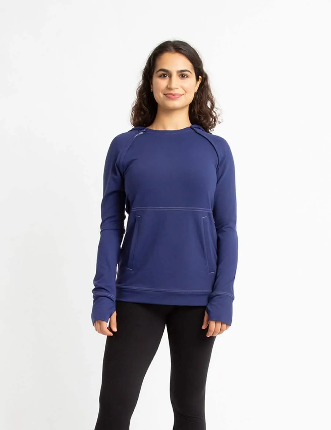 Womens Chest Port Access Hoodie by Oscar de la Renta - Navy